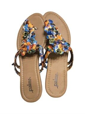 Palms Italian Shoemakers Sandal Floral Embellished Resortwear SIZE 10